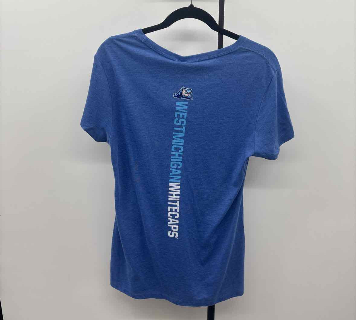 108 Stitches Women's Size XL Blue Baseball Short Sleeve Shirt
