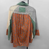 POL Women's Size M Green Multi-Pattern Long Sleeve Shirt