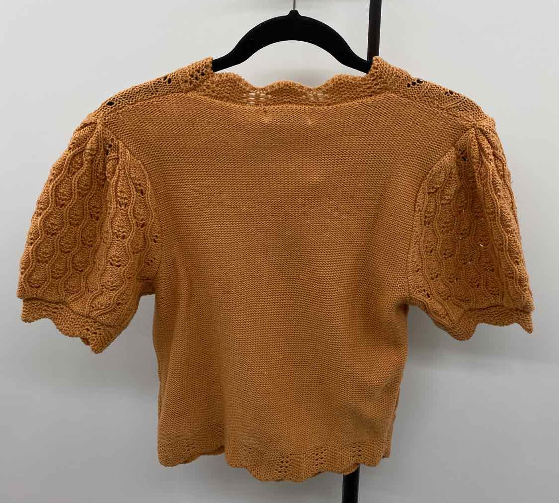Lush Women's Size S Orange Open Weave Sweater