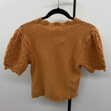 Lush Women's Size S Orange Open Weave Sweater
