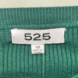 525 Women's Size XS Green Ribbed Long Sleeve Shirt
