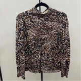 Cloth & Stone Women's Size M Brown Abstract Long Sleeve Shirt