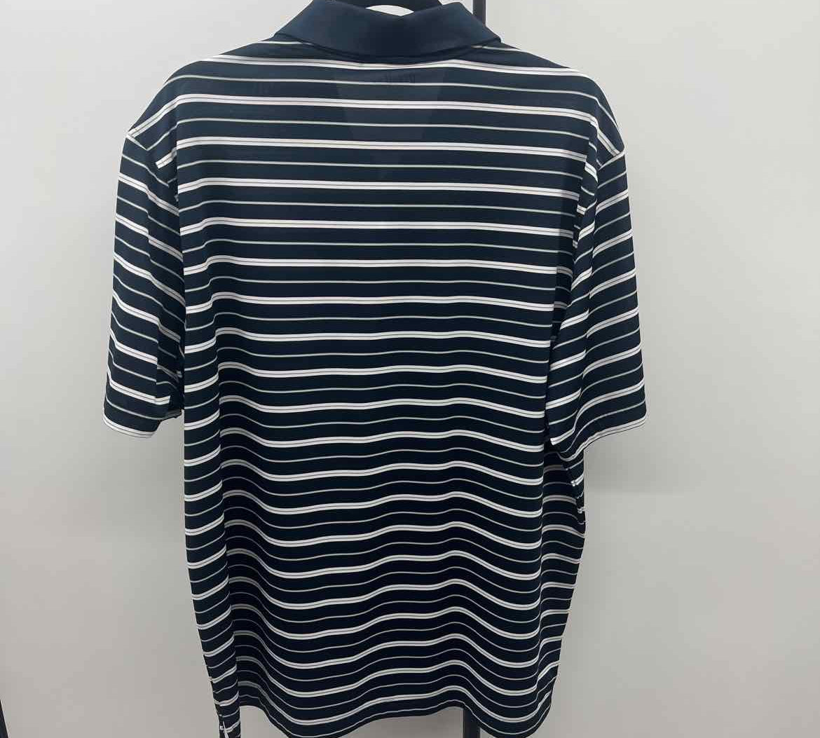 Walter Hagen Men's Size XL Navy Striped Short Sleeve Shirt