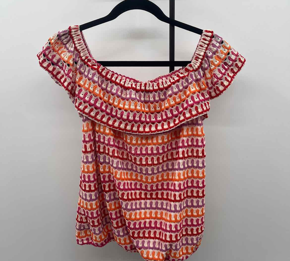 37 Orchard Women's Size S Multi-Color Textured Short Sleeve Shirt