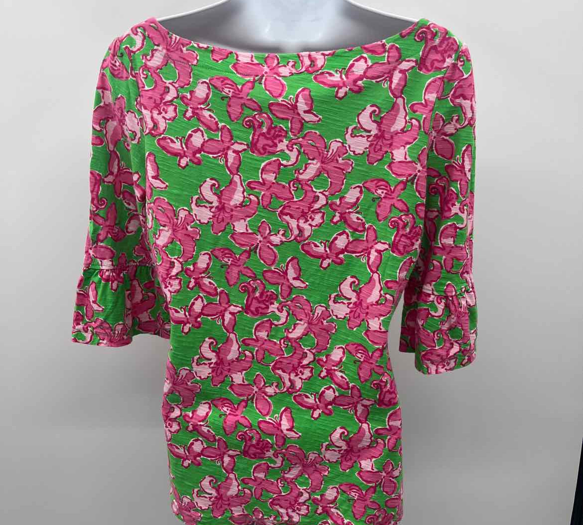 Lilly Pulitzer Women's Size 10 Pink Floral Long Sleeve Shirt