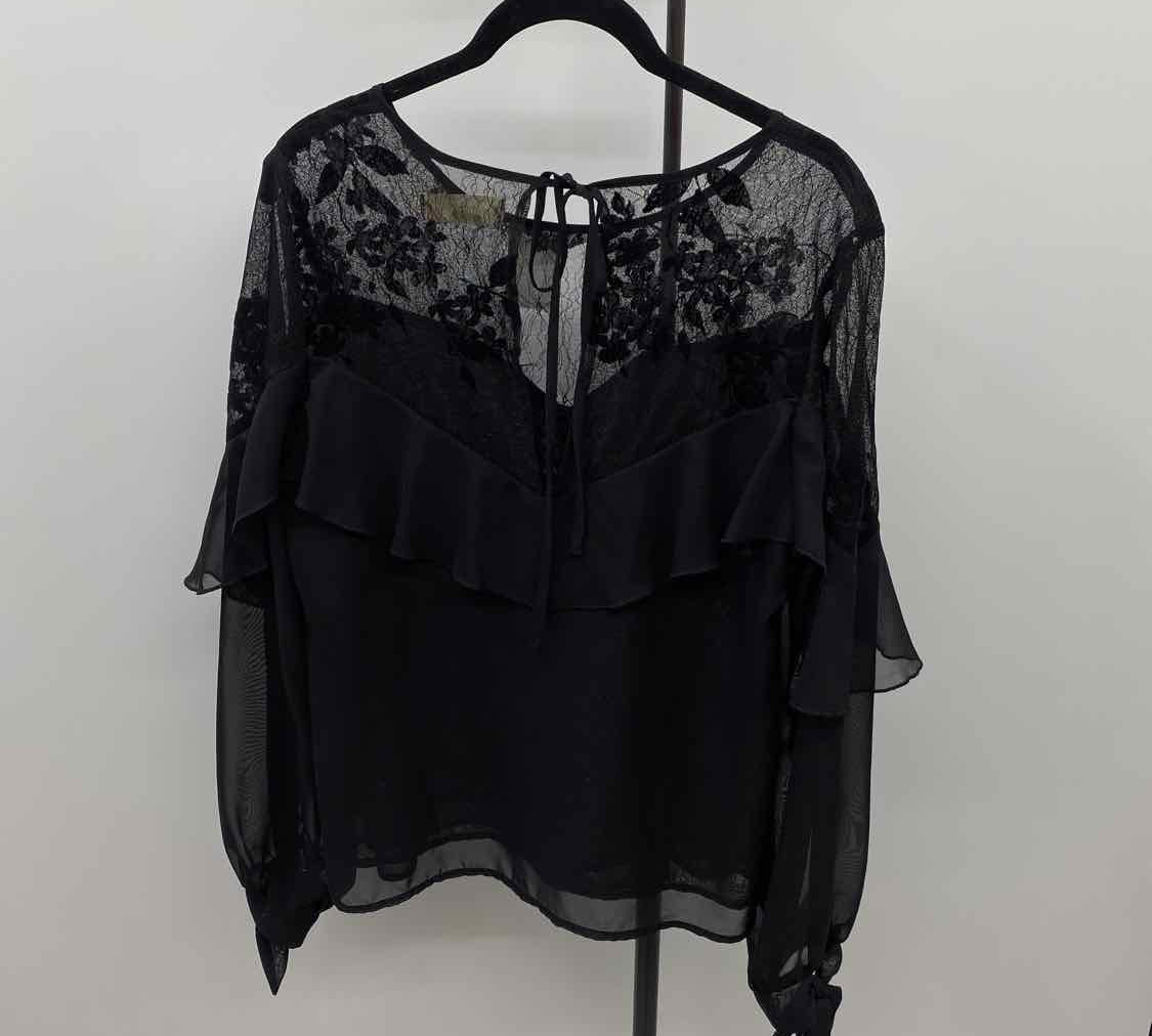 band of gypsies Women's Size S Black Lace Long Sleeve Shirt