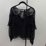 band of gypsies Women's Size S Black Lace Long Sleeve Shirt