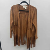 American Rag Women's Size L Brown Tassels Cardigan