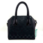 Back VALENTINO by MARIO VALENTINO Black Logo Embossed Leather MINIMI Handled Purse w/Crossbody
