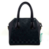 Back VALENTINO by MARIO VALENTINO Black Logo Embossed Leather MINIMI Handled Purse w/Crossbody
