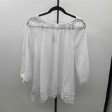 Zac & Rachel Women's Size 2X White Textured Long Sleeve Shirt