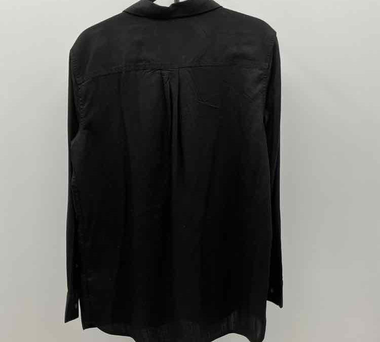 Lands End Women's Size M Black Solid Long Sleeve Shirt