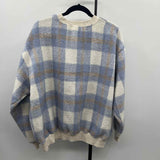 J Don Women's Size S Blue Plaid Sweatshirt