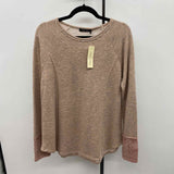 Doe & Rae Women's Size L Blush Heathered Long Sleeve Shirt