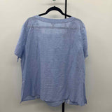 Talbots Women's Size 2X Blue Embroidered Short Sleeve Shirt