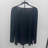 Susan Graver Women's Size XL Black Solid Long Sleeve Shirt