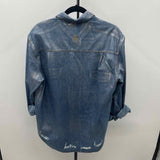 One Teaspoon Women's Size S Blue Shimmer Long Sleeve Shirt