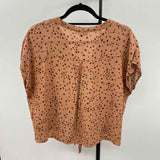 hippie rose Women's Size M Brown Spotted Short Sleeve Shirt