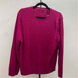 Tommy Hilfiger Women's Size XXL Magenta Cable Knit Sweater