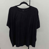 Eileen Fisher Women's Size L Black Solid Short Sleeve Shirt