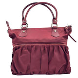 MZ WALLACE Maroon Nylon & Leather BABY JANE Handled Satchel