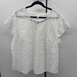 Liz Claiborne Women's Size XXL White Textured Short Sleeve Shirt