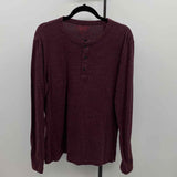 Banana Republic Men's Size L Maroon Organic Cotton Heathered Long Sleeve Shirt