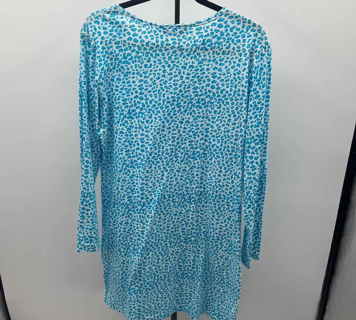 Three Islands Women's Size XL Blue Leopard Dress