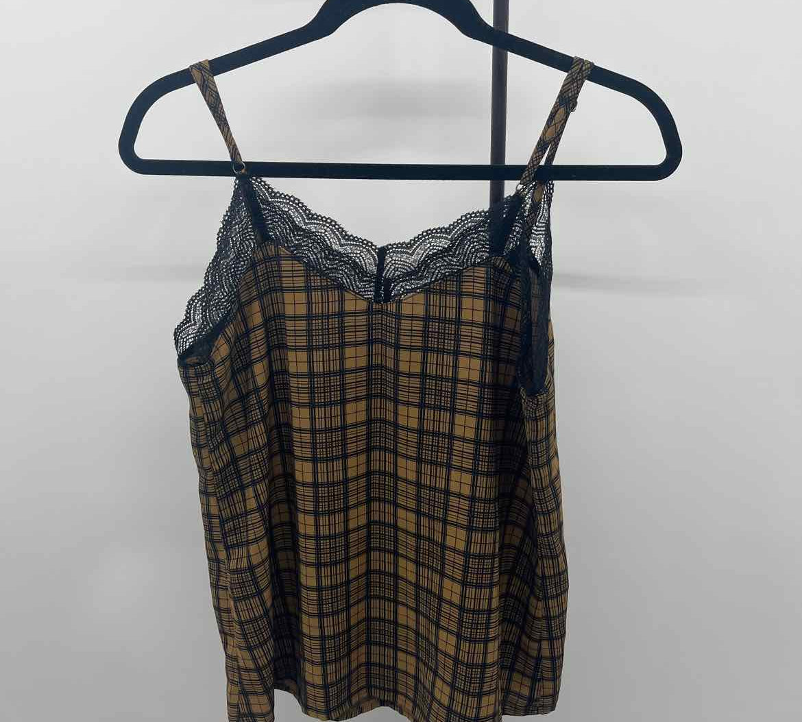 Allison Joy Women's Size XS Olive Plaid Tank
