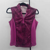 Monterey Women's Size S Magenta Spotted Sleeveless Shirt