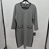 DKNY Women's Size 14 Black Houndstooth Dress