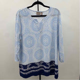 Chico's Women's Size XL Light Blue Abstract Tunic