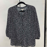 Jachs Girlfriend Women's Size L Black Spotted Long Sleeve Shirt