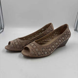 Nicole Women's Shoe Size 10 Taupe Laser Cut Wedges