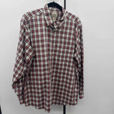 LL Bean Men's Size L Red Plaid Long Sleeve Shirt