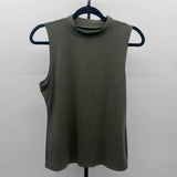 Loft Women's Size L Olive Ribbed Sleeveless Shirt
