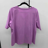 Chico's Women's Size XL Lavender Solid Short Sleeve Shirt