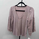 American Eagle Junior's Size S Mauve Eyelet Long Sleeve Shirt