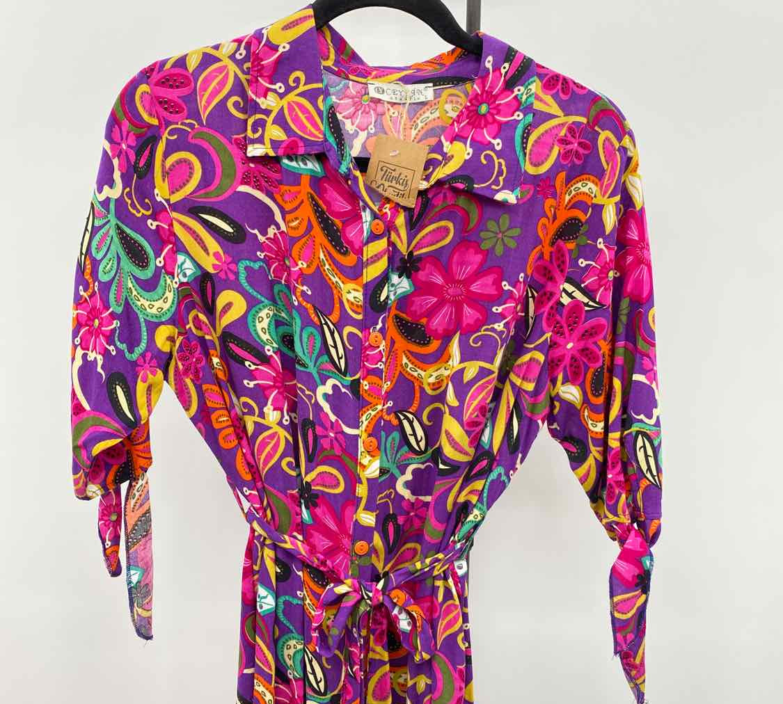 CEYLIN Women's Size 14 Purple Floral Dress
