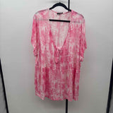 Lane Bryant Women's Size 3X Pink Tie Dye Short Sleeve Shirt