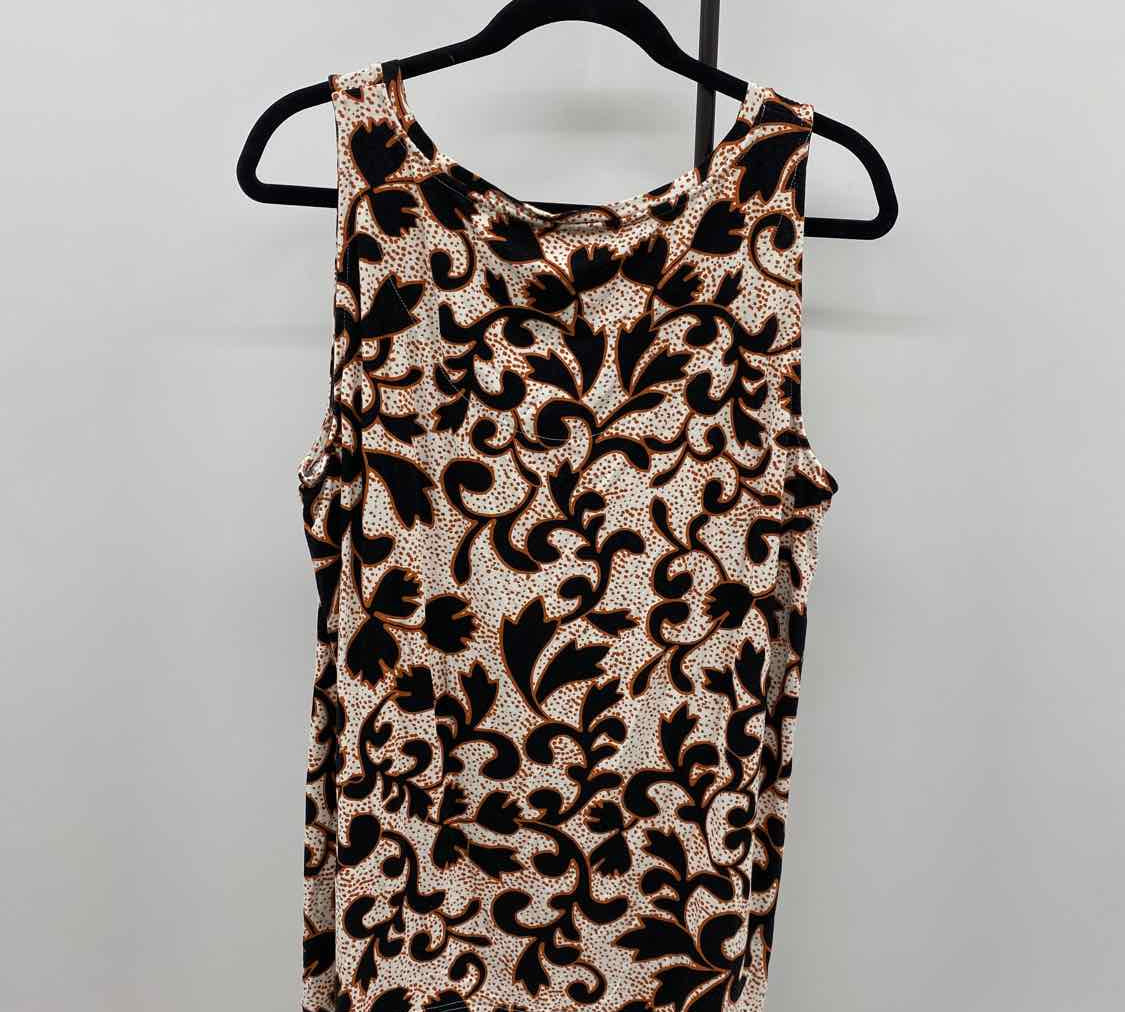 Chico's Women's Size XL Brown Floral Sleeveless Shirt