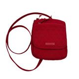 VERA BRADLEY Red Quilted Flap-Front Crossbody Purse w/Floral Interior