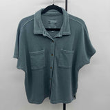 C&C California Women's Size XL Green Solid Short Sleeve Shirt