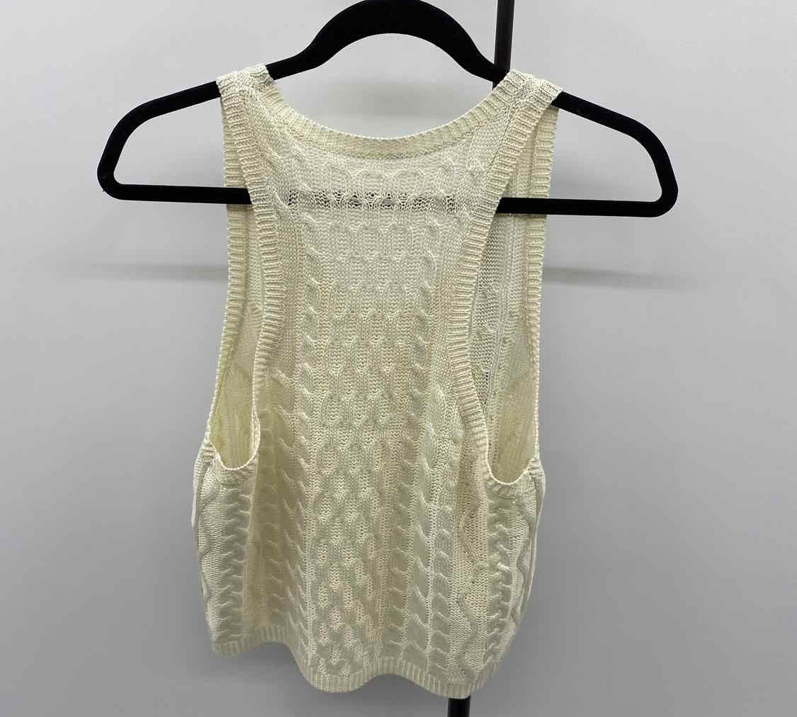 Unbranded Women's Size S Ivory Cable Knit Tank