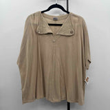 Oh My Gauze Women's Size One Size Tan Textured Short Sleeve Shirt