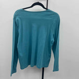 Appleseed's Women's Size LP Green Solid Long Sleeve Shirt