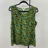 Coldwater Creek Women's Size L Green dotted Sleeveless Shirt