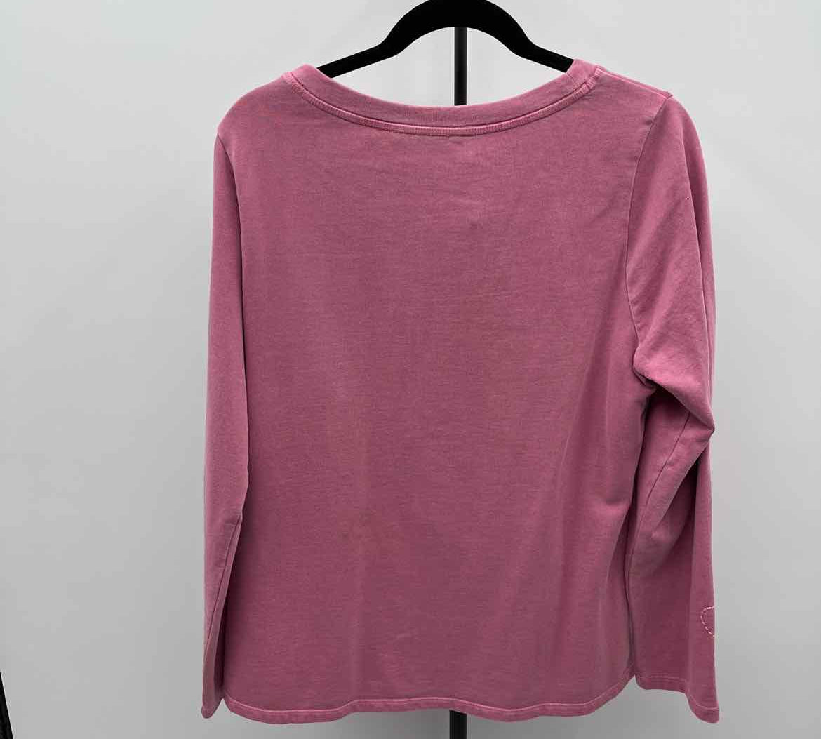 Soft Surroundings Women's Size L Mauve Hearts Long Sleeve Shirt