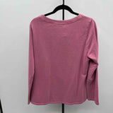 Soft Surroundings Women's Size L Mauve Hearts Long Sleeve Shirt