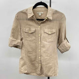 Banana Republic Women's Size S Tan Textured Long Sleeve Shirt